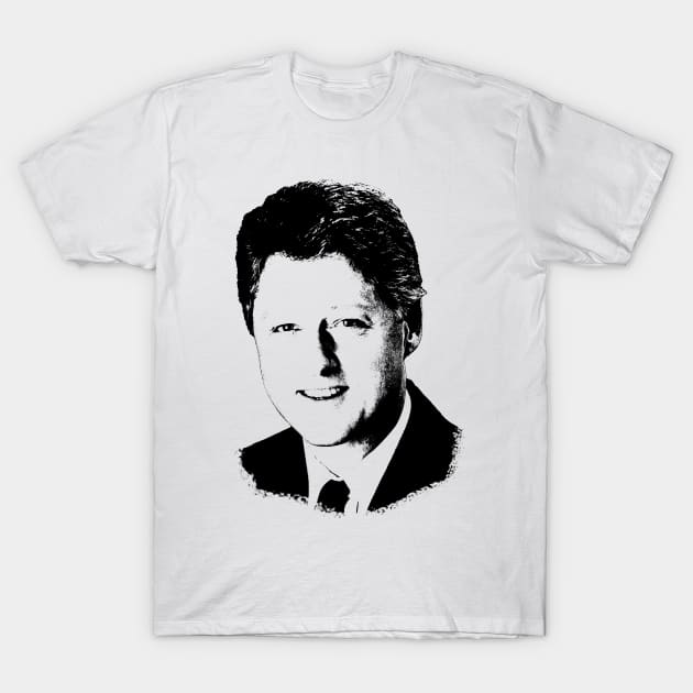 Bill Clinton Portrait T-Shirt by phatvo